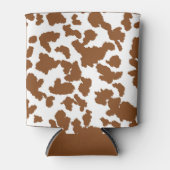 Bruin en witte Koeienhuid Blikjeskoeler (Voorkant)