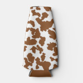 Bruin en witte Koeienhuid Flesjeskoeler (Voorkant)