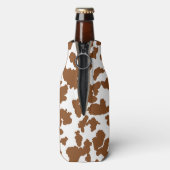 Bruin en witte Koeienhuid Flesjeskoeler (Fles Achterkant)