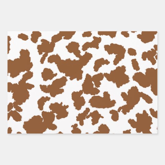 Bruin en witte Koeienhuid Inpakpapier Vel (Voorkant)