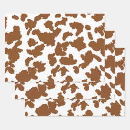 Bruin en witte Koeienhuid Inpakpapier Vel