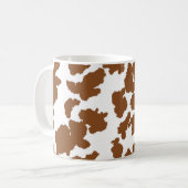 Bruin en witte Koeienhuid Koffiemok (Voorkant links)