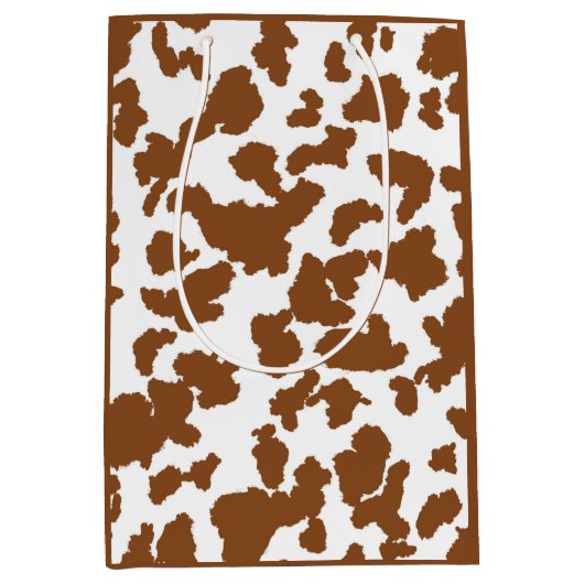 Bruin en witte Koeienhuid Medium Cadeauzakje (Voorkant)