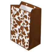 Bruin en witte Koeienhuid Medium Cadeauzakje (Achterkant Gekanteld)