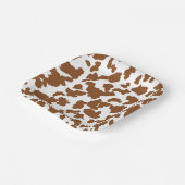 Bruin en witte Koeienhuid Papieren Bordje (Gebogen)