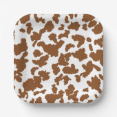 Bruin en witte Koeienhuid Papieren Bordje (Voorkant)