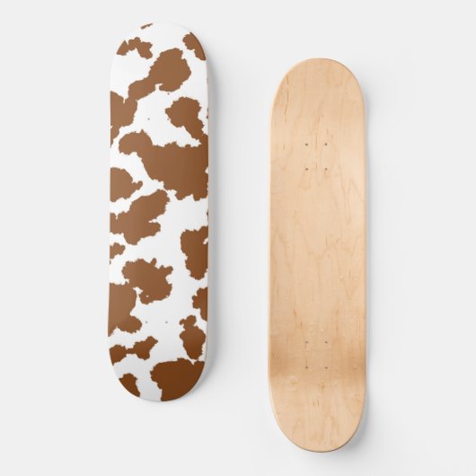 Bruin en witte Koeienhuid Persoonlijk Skateboard (Voorkant)