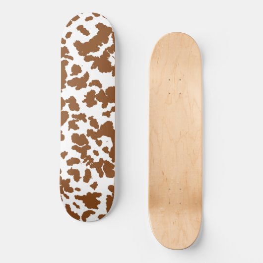 Bruin en witte Koeienhuid Persoonlijk Skateboard (Voorkant)