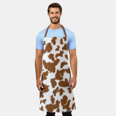Bruin en witte Koeienhuid Schort (Gedragen)