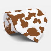 Bruin en witte Koeienhuid Stropdas (Opgerold)
