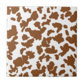 Bruin en witte Koeienhuid Tegeltje (Voorkant)