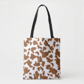 Bruin en witte Koeienhuid Tote Bag (Voorkant)