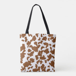 Bruin en witte Koeienhuid Tote Bag