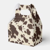 Bruin en Witte koeienprint gevelstijldoos Bedankdoosjes (Voorkant Zijde)