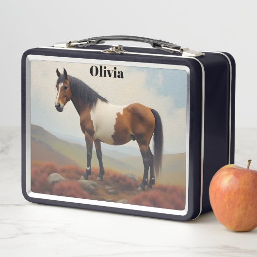 Bruin en Witte Shetland Pony Girl's Kind (In situ)