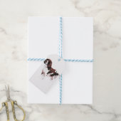 Bruin en witte spaniel cadeaulabel (Met Touw)