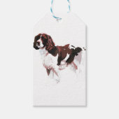 Bruin en witte spaniel cadeaulabel (Voorkant)