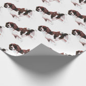 Bruin en witte spaniel cadeaupapier (Hoek)