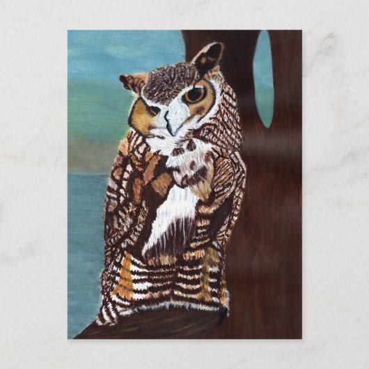 Bruin en Witte Uil Briefkaart (Voorkant)