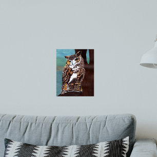 Bruin en Witte Uil Poster
