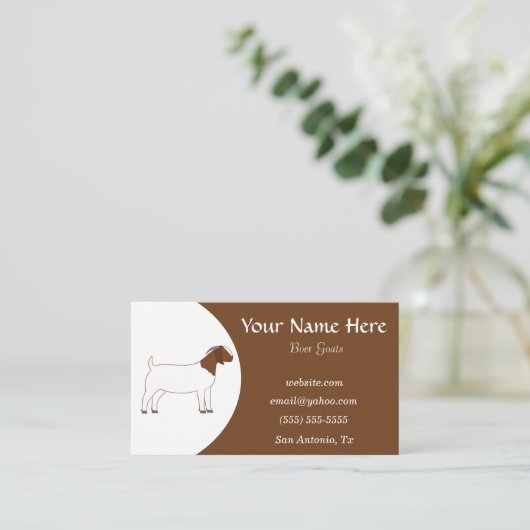 Bruin en witteboer visitekaartje (Staand voorkant)