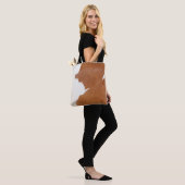 Bruin en wittekool afdrukken tote bag (Op model)