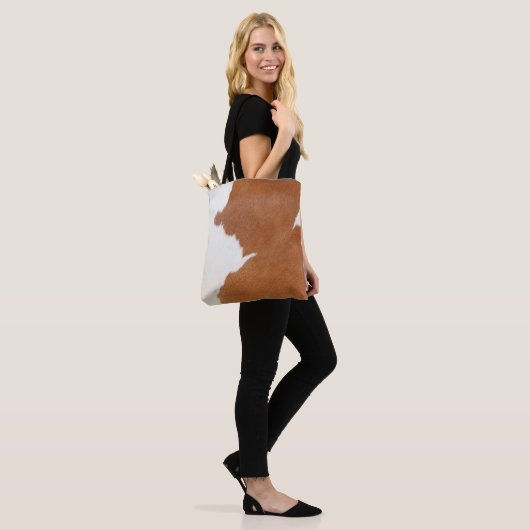 Bruin en wittekool afdrukken tote bag (Op model)