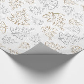 Bruin en zilver Elegant kerstbomen Pattern Cadeaupapier (Hoek)