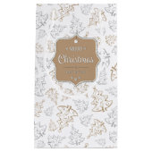 Bruin en zilver Elegant kerstbomen Pattern Klein Cadeauzakje (Voorkant)