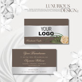 Bruin en zilver Roos met deklaag met Logo Visitekaartje