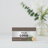 Bruin en zilver Roos met deklaag met Logo Visitekaartje (Staand voorkant)