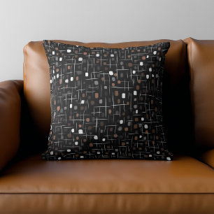 Bruin en zwart abstract patroon kussen