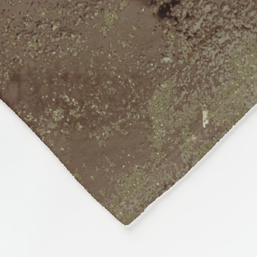 Bruin en zwart abstract schilderij fleece deken (Hoek)