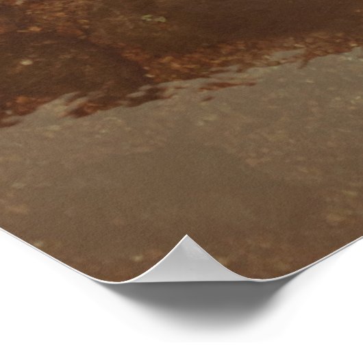 Bruin en zwart abstract schilderij poster (Hoek)