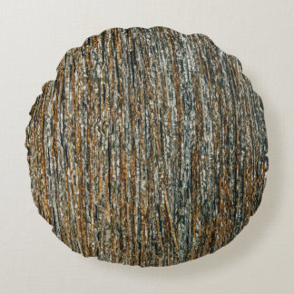 Bruin en zwart abstract schilderij rond kussen