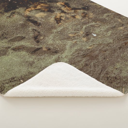 Bruin en zwart abstract schilderij sherpa deken (3/4)