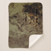 Bruin en zwart abstract schilderij sherpa deken (Voorkant)