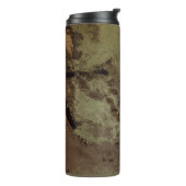 Bruin en zwart abstract schilderij thermosbeker (Gedraaid links)