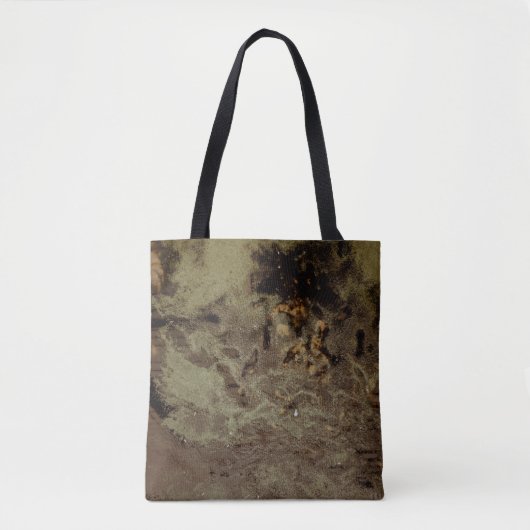 Bruin en zwart abstract schilderij tote bag (Voorkant)