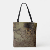 Bruin en zwart abstract schilderij tote bag (Achterkant)
