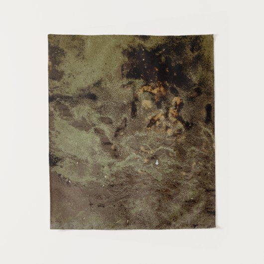 Bruin en zwart abstract schilderij wandkleed (Voorkant)