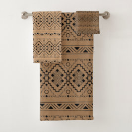 Bruin en Zwart aztec patroon Bad Handdoek