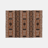 Bruin en zwart Azteeks patroon Fleece Deken (Voorkant (Horizontaal))