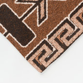 Bruin en zwart Azteeks patroon Fleece Deken (Hoek)