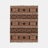 Bruin en zwart Azteeks patroon Fleece Deken (Voorkant)