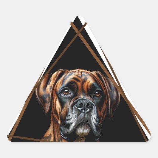 Bruin en Zwart Brindle Boxer Lab Hond Sticker (Voorkant)