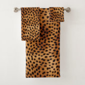 Bruin en Zwart Cheetah Dierenprint Bad Handdoek (Insitu)