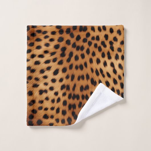 Bruin en Zwart Cheetah Dierenprint Bad Handdoek (Wasdoekje)