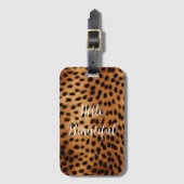 Bruin en Zwart Cheetah Dierenprint Bagagelabel (Voorkant (verticaal))