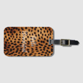 Bruin en Zwart Cheetah Dierenprint Bagagelabel (Voorkant (horizontaal))